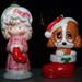SALE Christmas Sad Sam and little girl ornaments