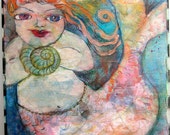 Whimsical Mixed Media Print " Carrie Of The Sea " Limited Edition Goddess Of The Sea Series Whimsical Mixed Media Print " Carrie Of The Sea " Limited Edition Goddess Of The Sea Series