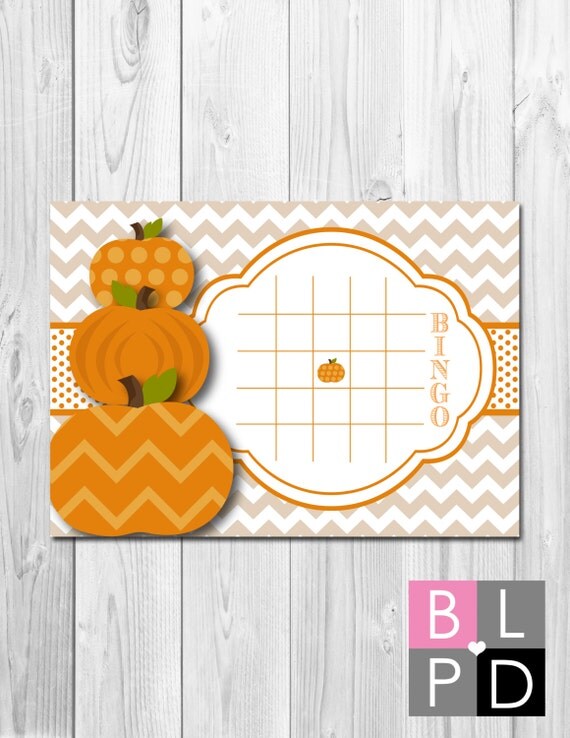 INSTANT DOWNLOAD - Baby Shower Bingo - Little Pumpkin Theme - DIY - Printable Il_570xn