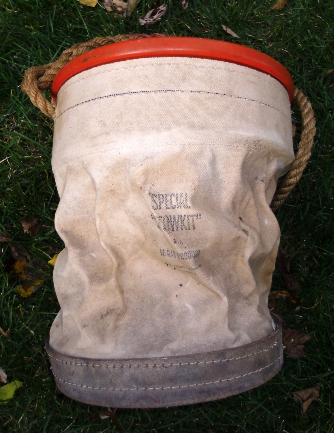 Vintage Canvas Lineman's Tool Bag Canvas and Leather