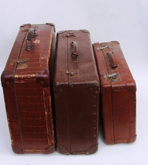 FRENCH Suitcases Vintage Luggage Set Cases Valise early