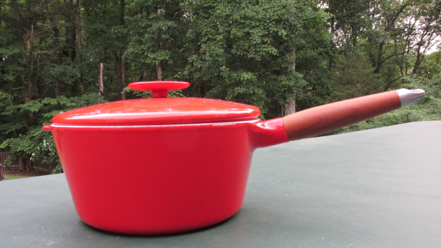Copco Denmark Red Enamel Cast Iron Dutch Sauce Pan/Soup Pot