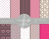 80% OFF SALE valentine, heart digital paper, commercial use, scrapbook papers, background - PS540 Il_170x135