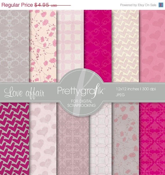 80% OFF SALE Heart digital paper, commercial use, scrapbook papers, background - PS545 Il_570xn