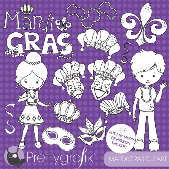 Mardi gras stamps commercial use, vector graphics, digital clip art, digital images - DS640 Il_570xn