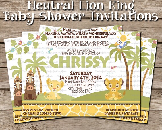 Disney Lion King Baby Shower Invitations 3