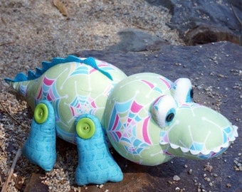 Pattern "Crikey the Crocodile" Stuffed Toy, Soft Sculpture, Cloth Toy Sewing Pattern by Melly & Me (MM126)