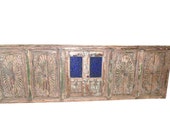 Mughal Inspired Furniture Architectural Terrace Antique Carved Window India Artifact 106x35