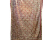 Art Silk Saree Curtain Red Floral Window Panel