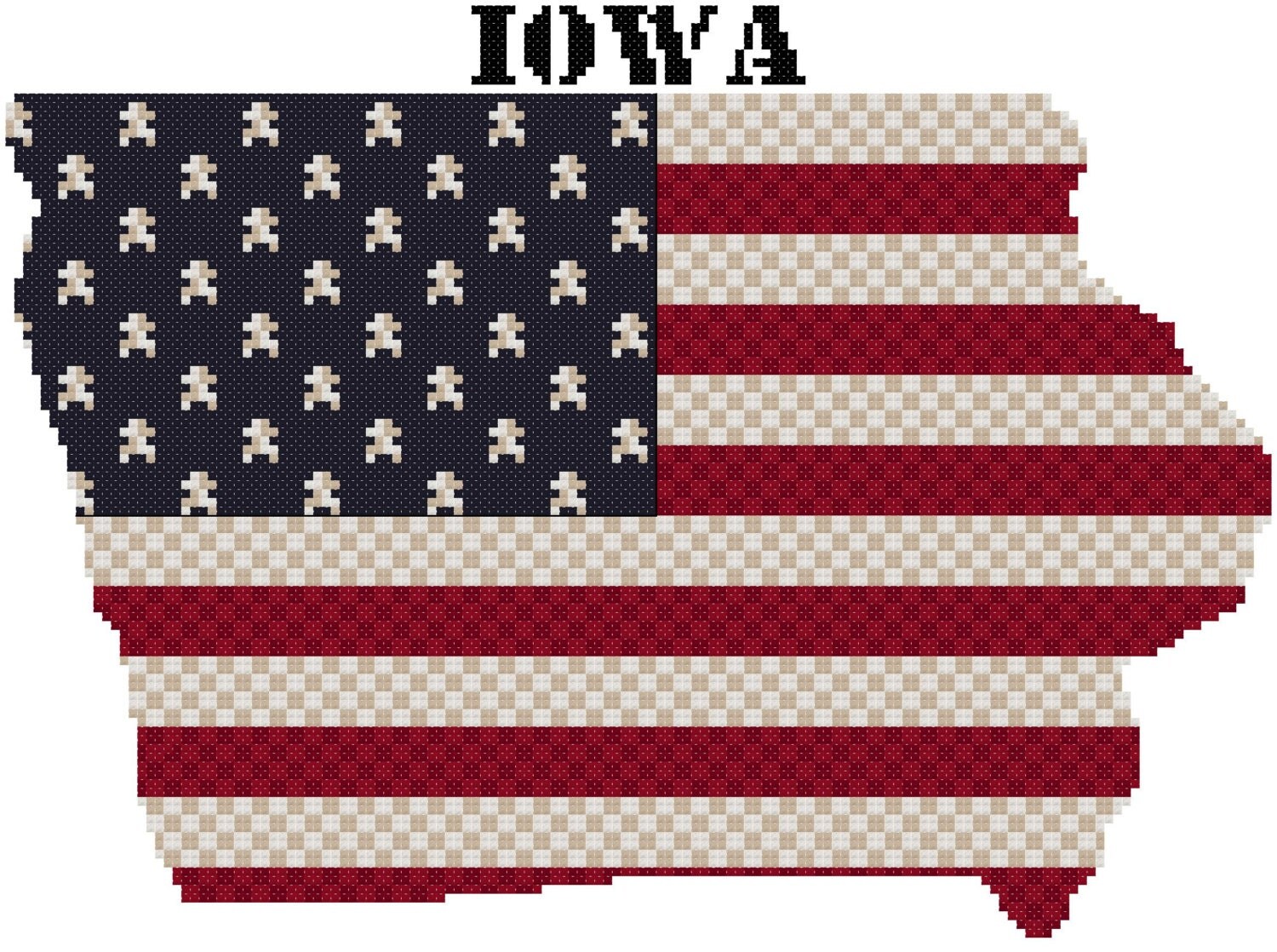 Iowa Stars Cross Stitch