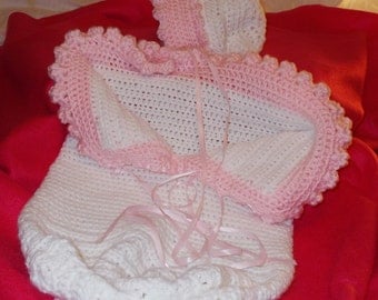 BABY BUNTING SET, Custom Order, Baby Sac and Hat Set, Photo Prop, Great for Car Seats,or Shower Gifts