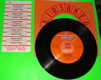 sugar sugar archies 45 record picture sleeve