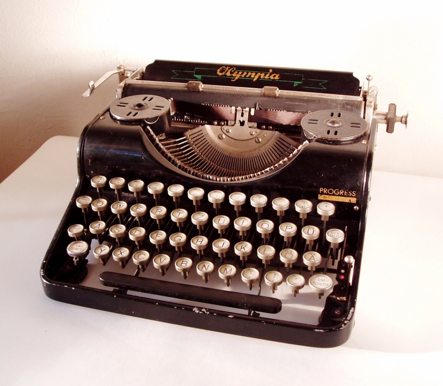 Antique working typewriter Olympia from 1930 Germany manual