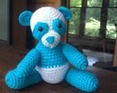 SALE! blue panda stuffie, crochet panda bear, panda, bear toy, baby toy, stuffed animal, amigurumi, crochet animal toy, crochet panda plush