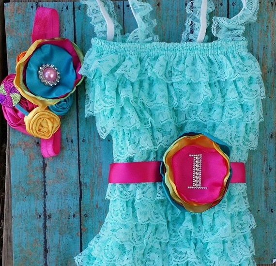 Birthday Lace Romper/ 1st birthday romper/ by SassyLittleLadies