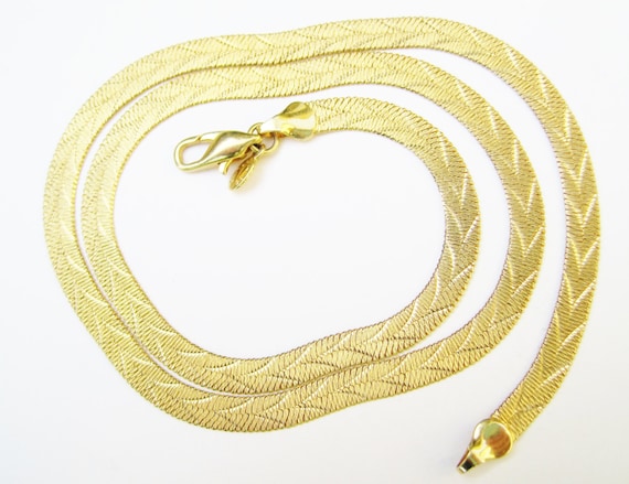 B.C. Lind 14K GE Necklace Wide Flat Chain Fancy