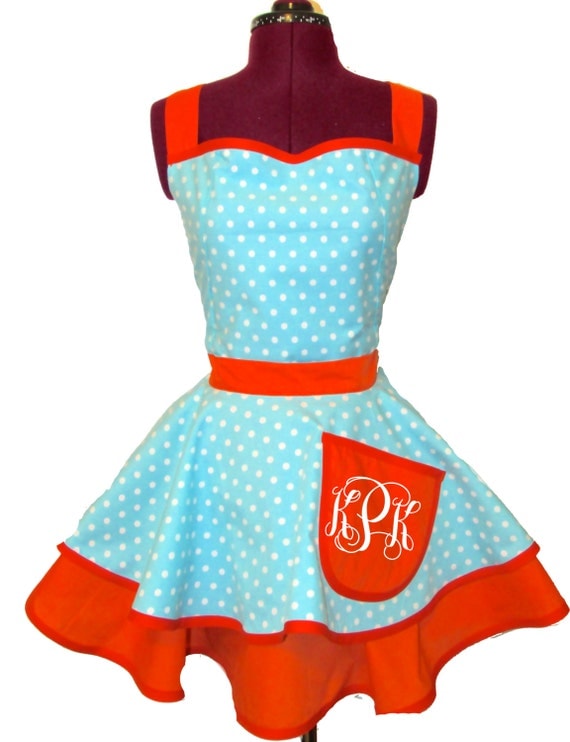 Designer Apron "The Kathryn" with Monogram