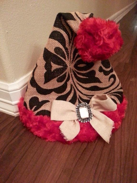 burlap santa hat christmas tree topper red and black burlap santa hat christmas tree topper red and black