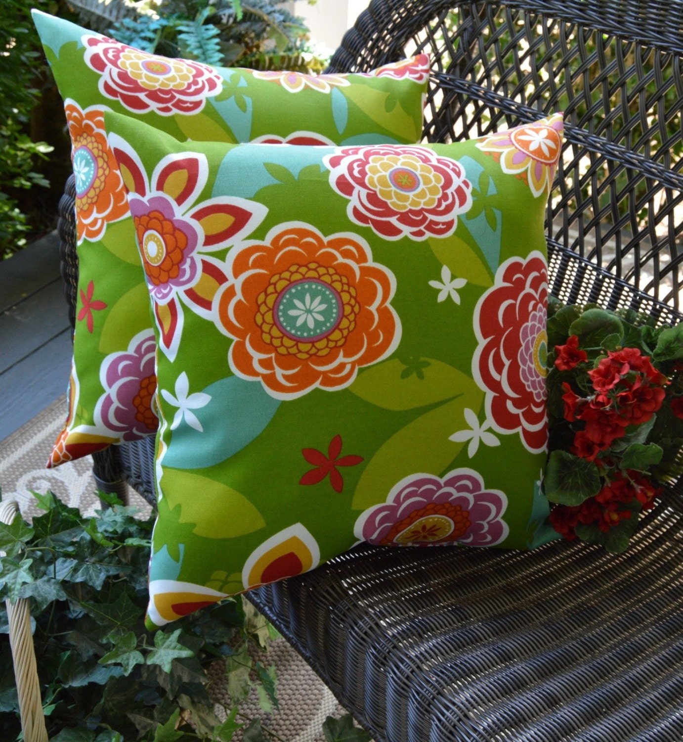 Set of 2 Pillow Covers Indoor / Outdoor 20 by PillowsCushionsOhMy