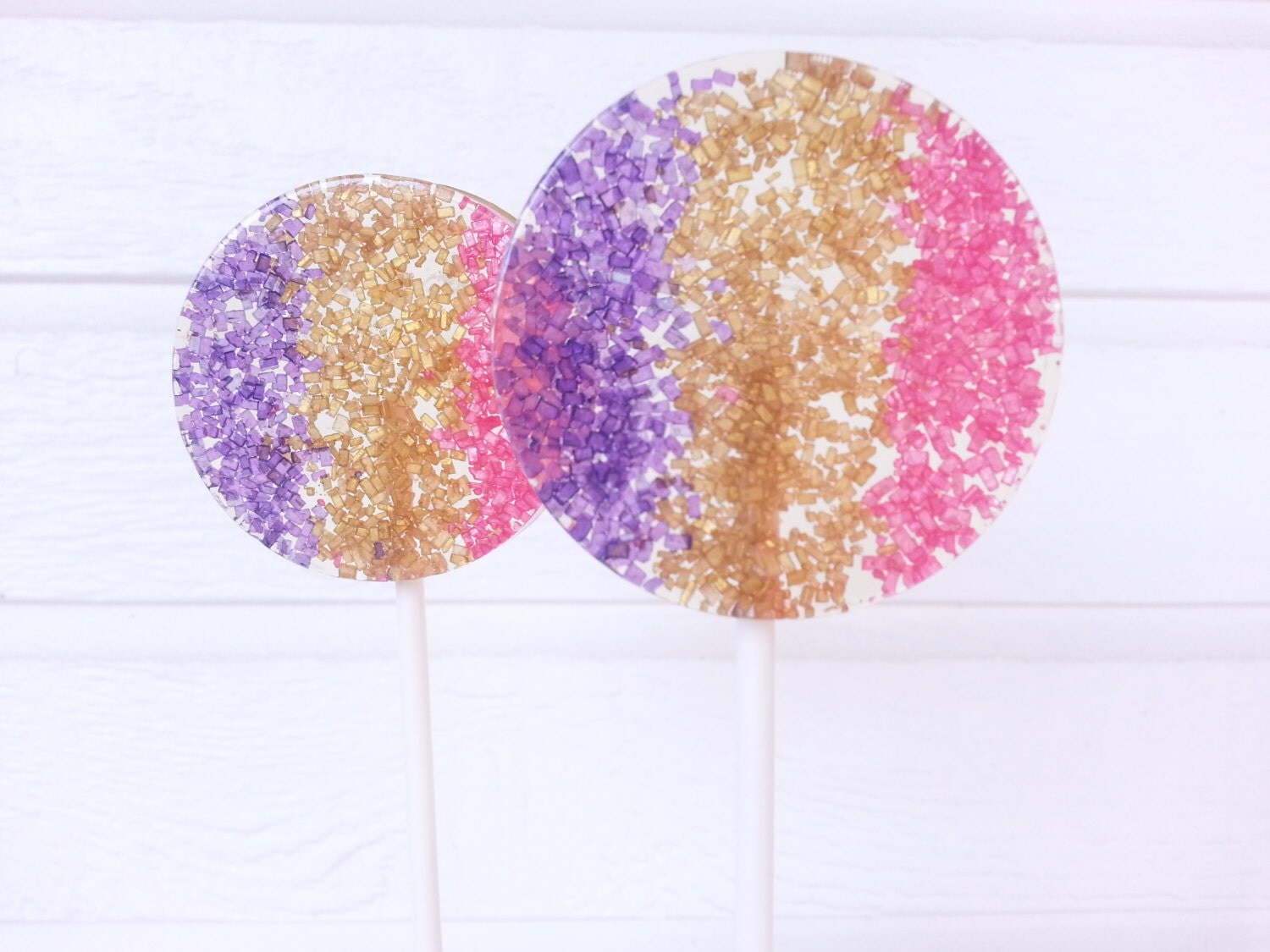 Purple Gold and Hot Pink Lollipops Sparkle by SweetCarolineConfect