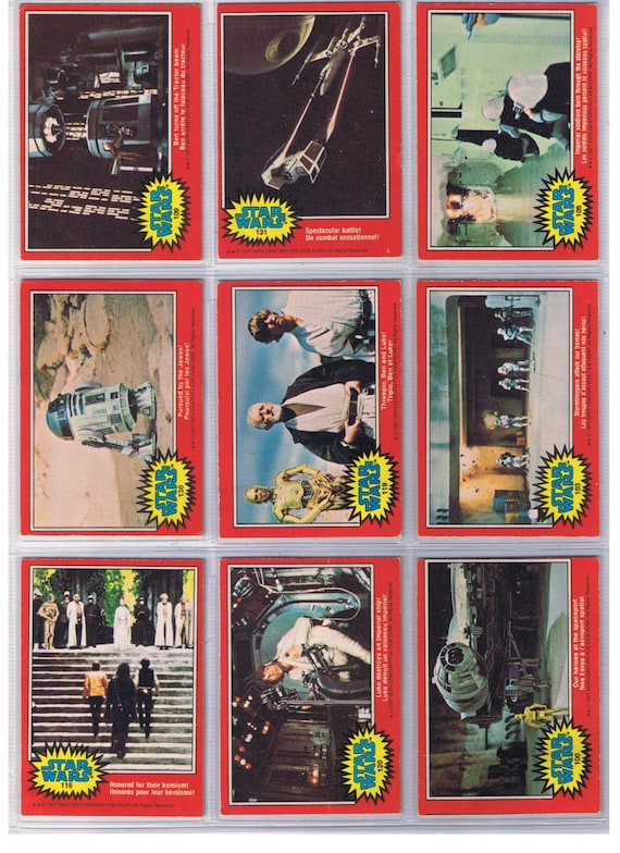 9x 1977 STAR WARS Series 2 Topps Red Trading Cards Lot 3