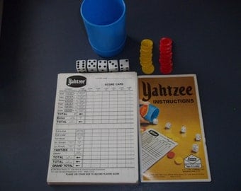 items similar to vintage yahtzee game score card original