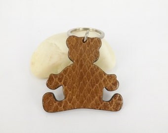 leather teddy bear keychain