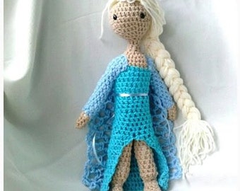 Crocheted Elsa from Frozen Doll Amigurumi