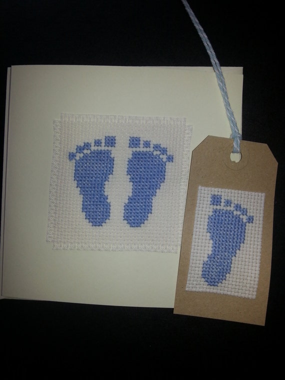 Items similar to Baby footprints cross stitch pattern chart download on