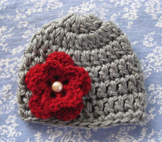 Chunky Yarn Baby Girl Hat Crochet Knit by BlossomsByJuneLynn