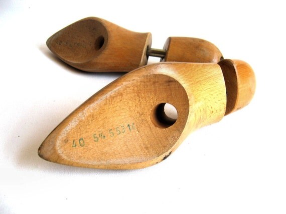 SALE Vintage Wooden Shoe Molds by Lunartics on Etsy