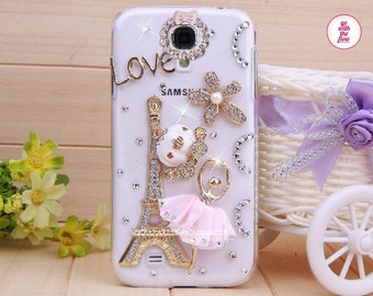 Free Samsung Phone Case & New Style Ballet Girl and Towerl Rhinestones ...
