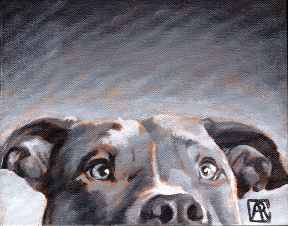 Pitbull Art Print Dog Art Dog Print Olive Of The Greys