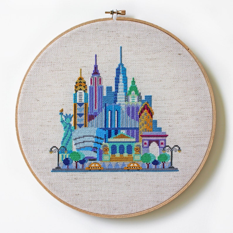 Pretty Little New York Modern Cross stitch by SatsumaStreet