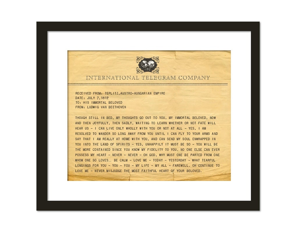 Beethoven Love Letter Immortal Beloved Old By FolioCreations