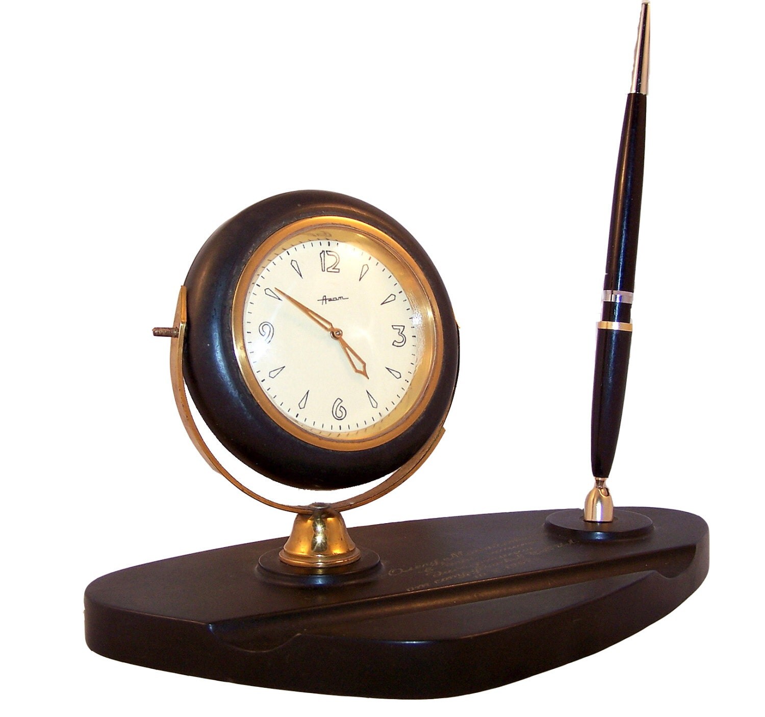 Vintage Soviet Mechanical Desk Clock Agat USSR the 1960s Haute Juice