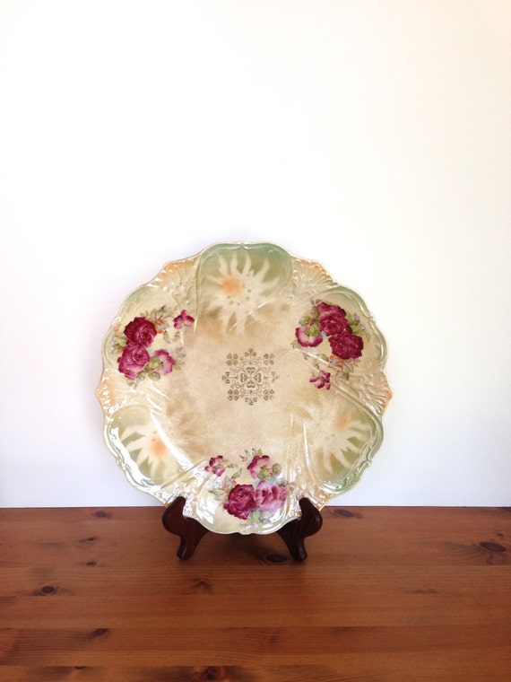 Vintage Sterling china ceramic plate scalloped edge