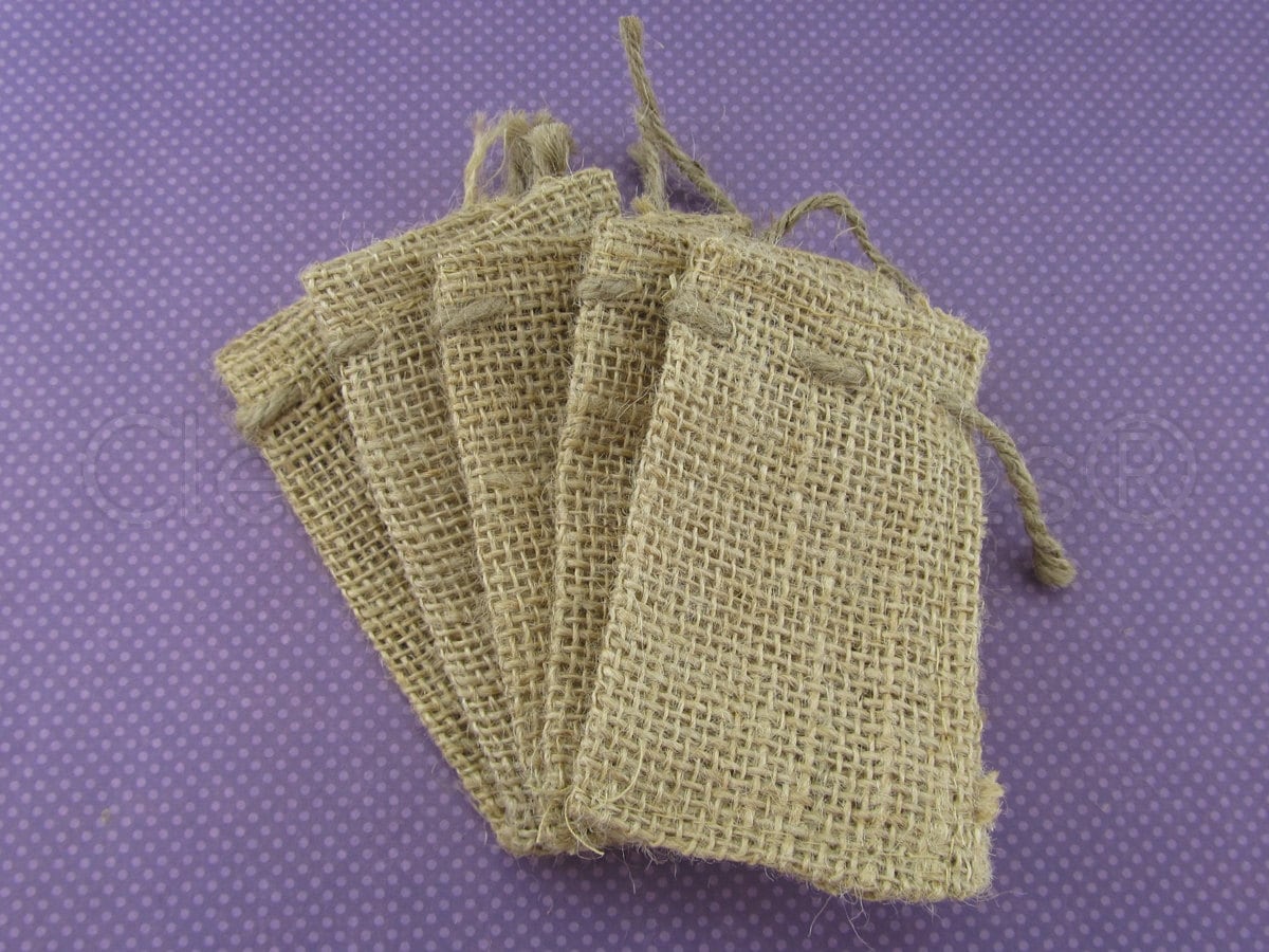 25 2x3 Small Burlap Bags Natural Rustic Burlap Bags with