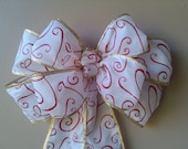 Christmas Red & White Swirl Bow Wreath Stair Door Mailbox TreeTopper! Il_170x135