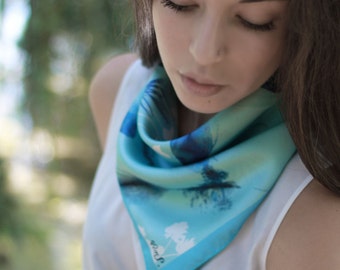 Gavroche-Silk scarf - 50x50 cm- Made in France - Limited edition-Handmade luxury-