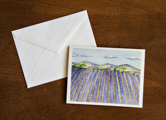 The Lavender Field - blank notecard