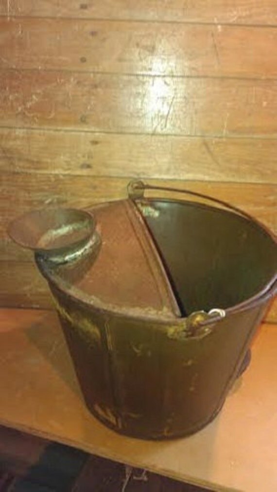 Antique Metal Country Cream Milk Bucket with Screen
