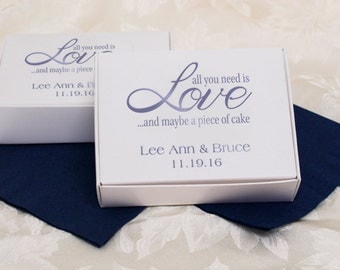 Personalized Wedding Cake Boxes White over 30 print colors to