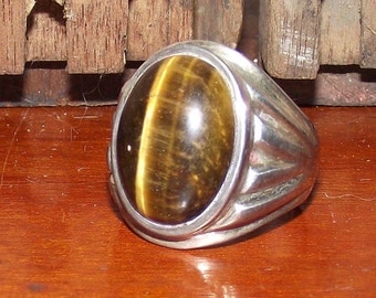 Tiger Eye Silver Ring