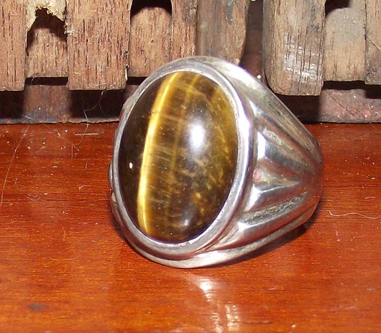 Vintage Tiger Eye Silver Ring