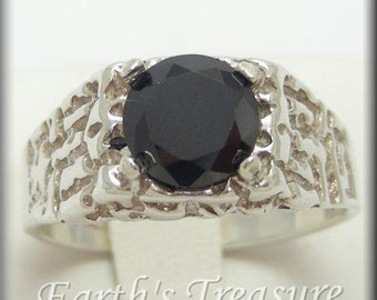 Mens Ring Black Dia mond - Cubic Zirconia CZ Ring Simulated Gemstone ...