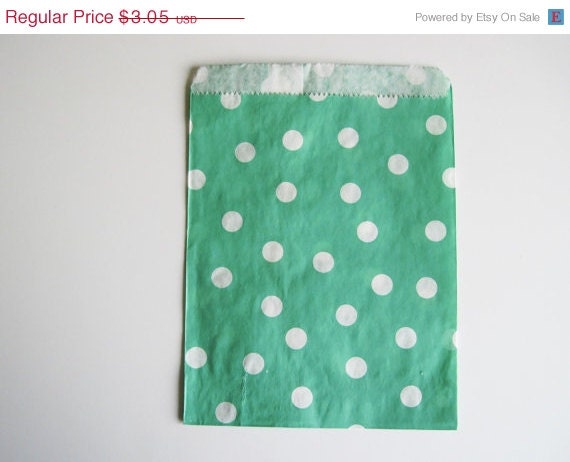 15% off - 12 Aqua DOT Designer Party Favor Bags, Weddings, Birthday, Showers Il_570xn