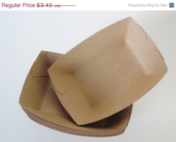 10% off - 25 MEDIUM Kraft Heavy Paper Food Tray for Parties, Showers or Wedding Il_570xn