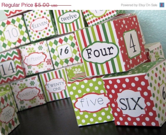 ON SALE Printable Advent Calendar Boxes - Christmas Tradition - PDF - Instant Download - Diy Advent Calender Il_570xn