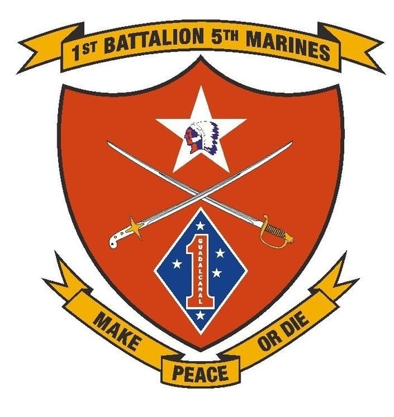 1st Battalion 5th Marine Regiment Vinyl by Winterparkproducts